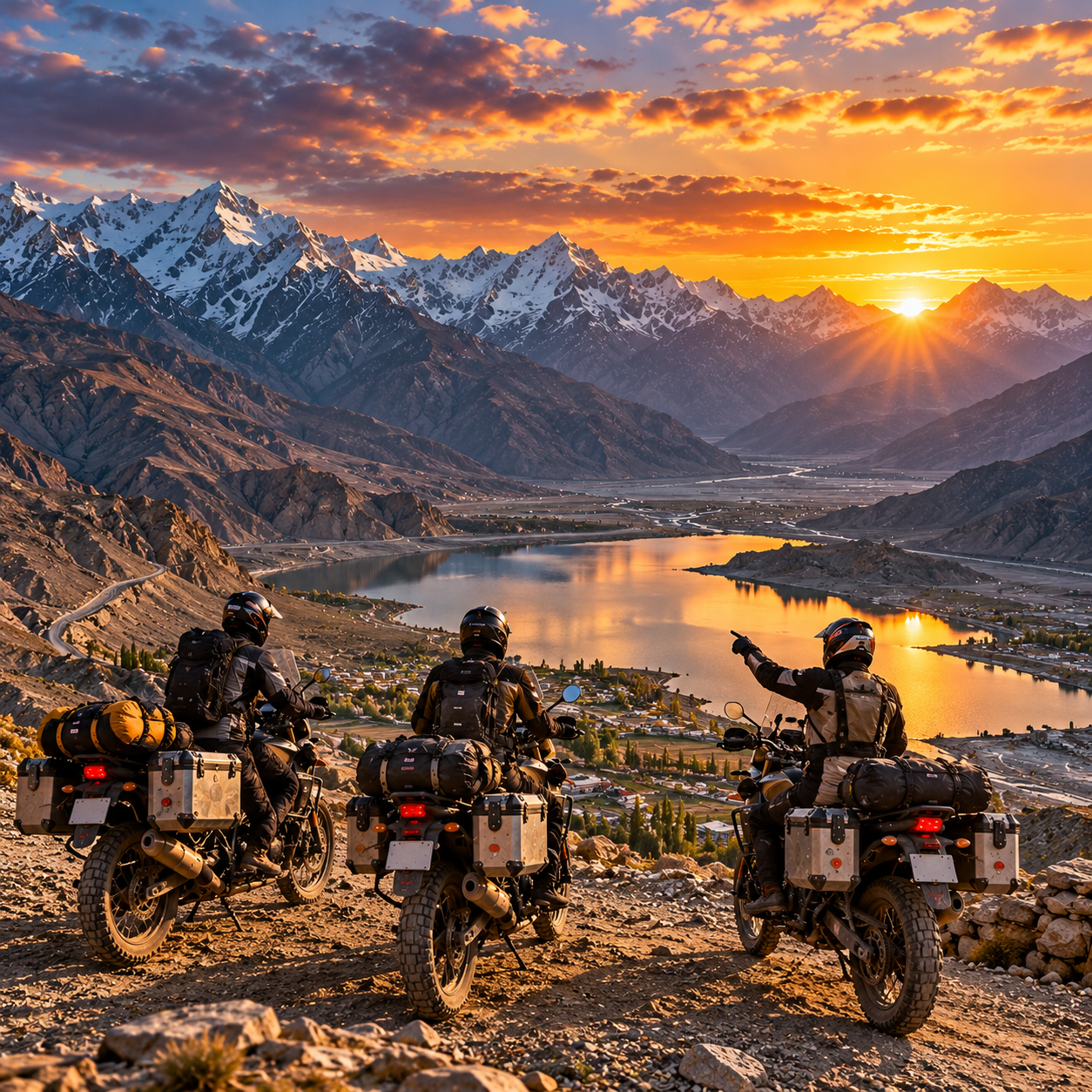Golden Hour Alpine Motorcycle Expedition